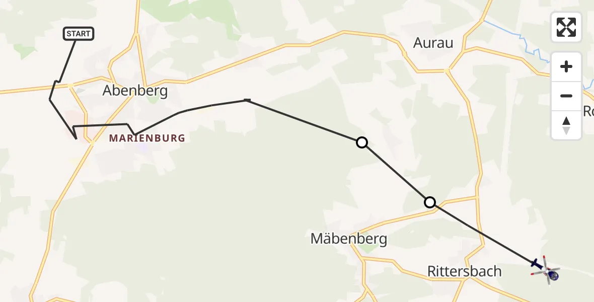 Flugroute Polizeihubschrauber Abenberg - Georgensgmünd, 18 Juni 2026, 19:48