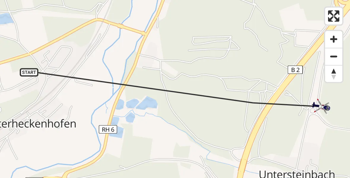 Flugroute Polizeihubschrauber Roth - Roth, 18 Juni 2026, 19:54