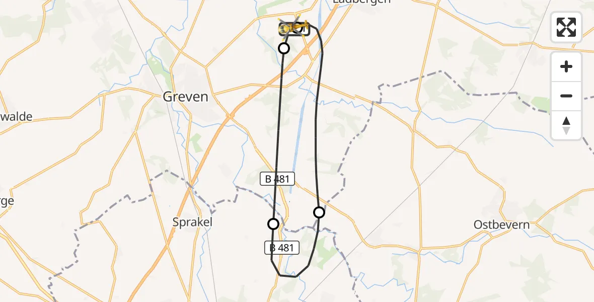Flugroute Ambulanzhubschrauber Christoph  Westfalen-ADAC - Christoph  Westfalen-ADAC, 19 Juni 2026, 07:27