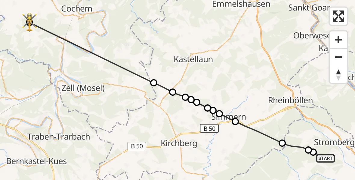 Flugroute Rettungshubschrauber Schöneberg - Urschmitt, 19 Juni 2026, 07:48