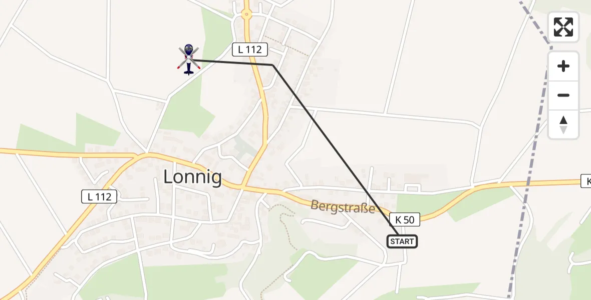 Flugroute Polizeihubschrauber Lonnig - Lonnig, 19 Juni 2026, 08:11