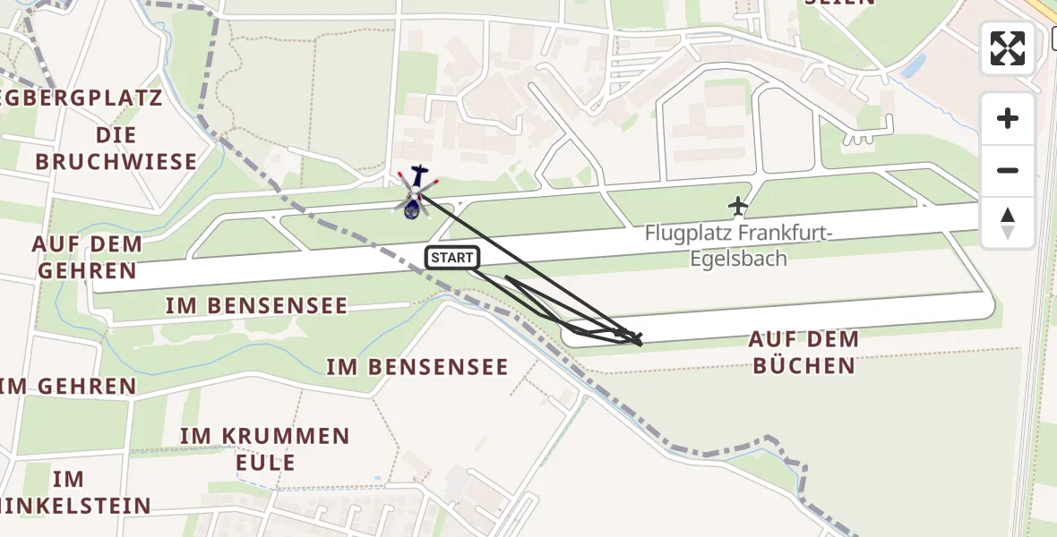 Flugroute Polizeihubschrauber Flughafen Frankfurt-Egelsbach - Flughafen Frankfurt-Egelsbach, 19 Juni 2026, 08:21