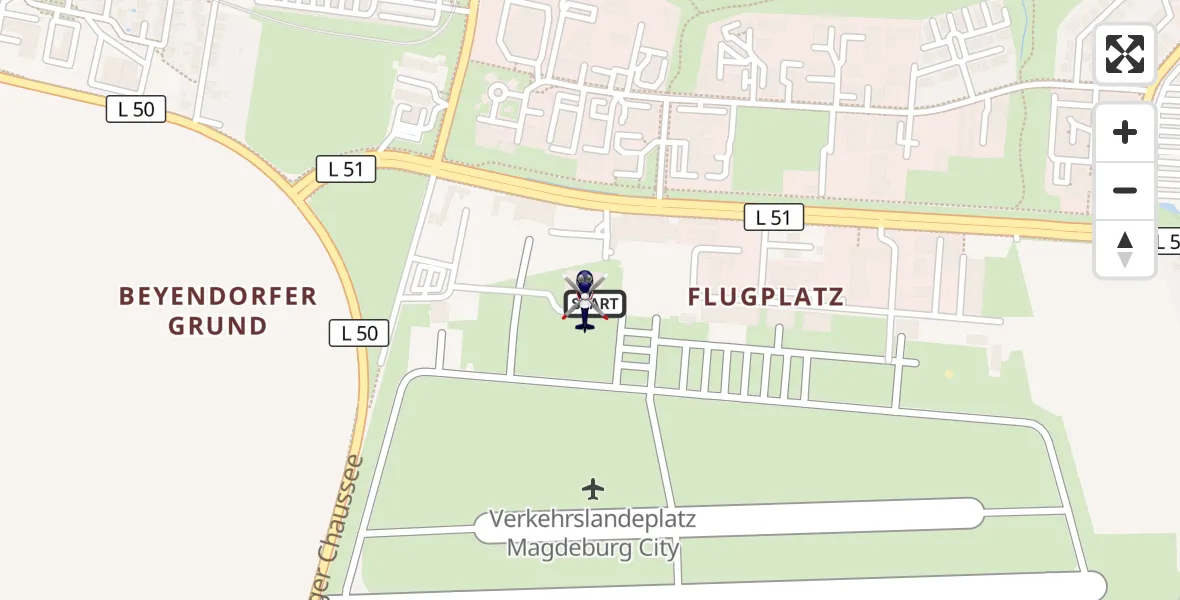 Flugroute Polizeihubschrauber Magdeburg City Flugplatz - Magdeburg City Flugplatz, 19 Juni 2026, 08:55
