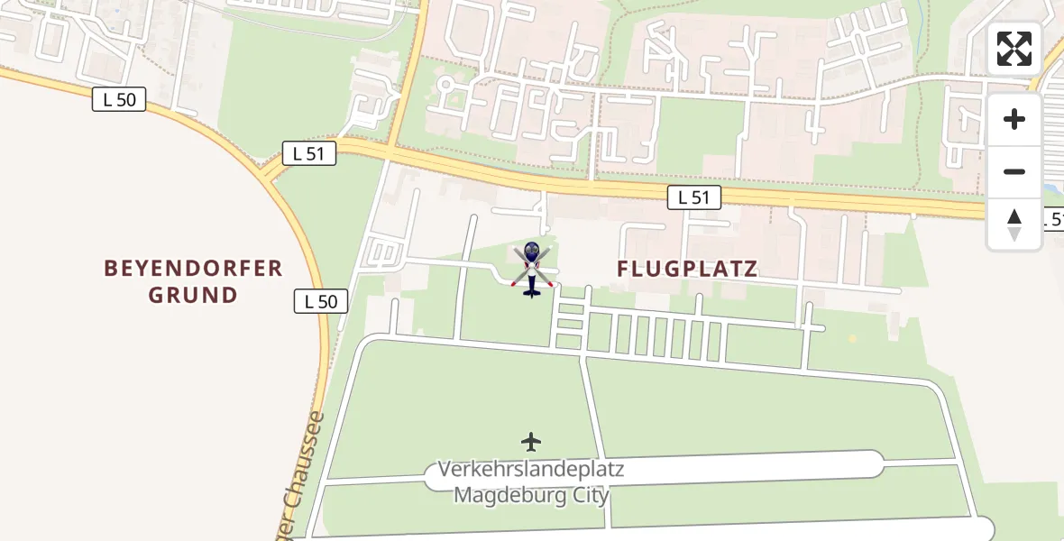 Flugroute Polizeihubschrauber Magdeburg City Flugplatz - Magdeburg City Flugplatz, 19 Juni 2026, 09:09