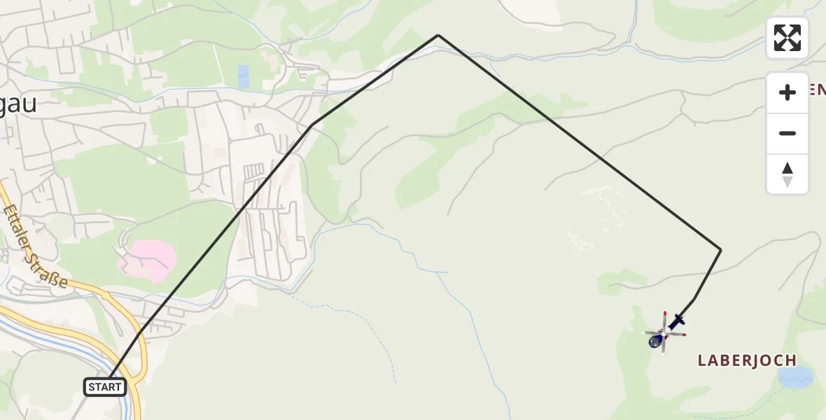 Flugroute Polizeihubschrauber Oberammergau - Oberammergau, 19 Juni 2026, 11:19