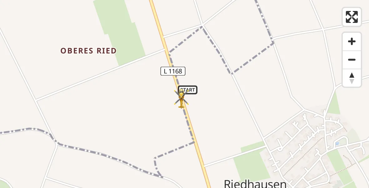 Flugroute Rettungshubschrauber Günzburg - Günzburg, 19 Juni 2026, 11:33