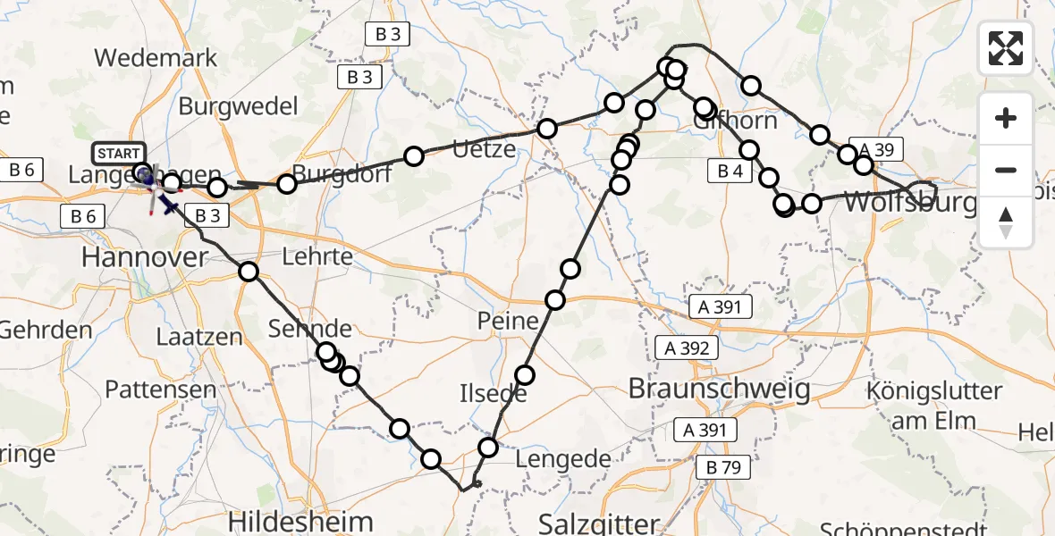 Flugroute Polizeihubschrauber Flughafen Hannover - Langenhagen, 19 Juni 2026, 12:12