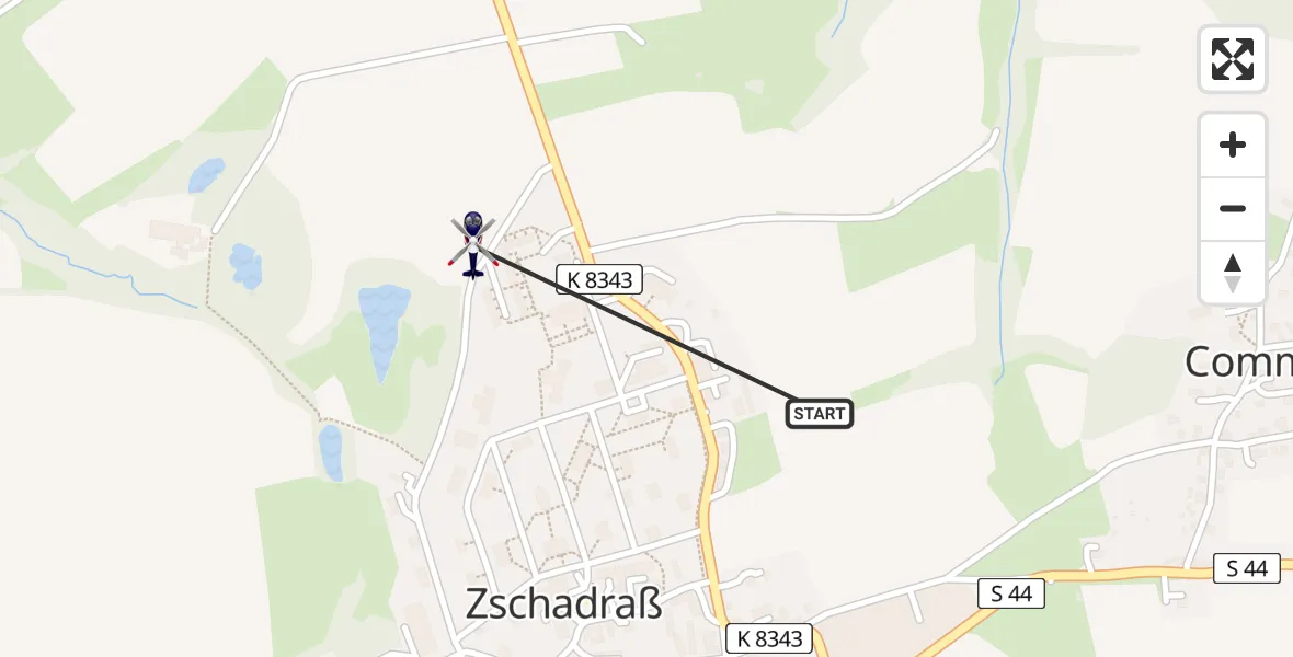 Flugroute Polizeihubschrauber Colditz - Colditz, 19 Juni 2026, 14:09