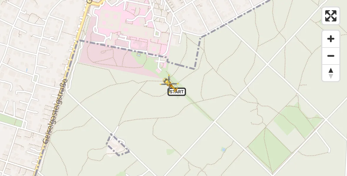 Flugroute Rettungshubschrauber ADAC Air Rescue Center Hubschrauberlandeplatz (Christoph 1) - ADAC Air Rescue Center Hubschrauberlandeplatz (Christoph 1), 19 Juni 2026, 15:24