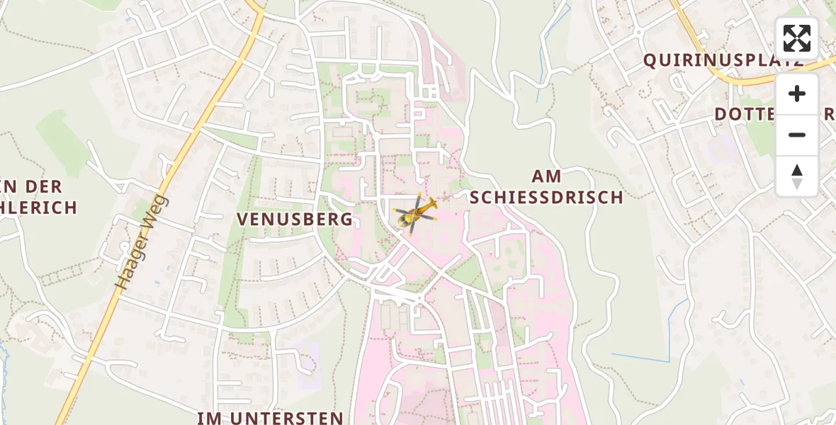 Flugroute Rettungshubschrauber Bonn University Hospital - Bonn University Hospital, 19 Juni 2026, 16:46