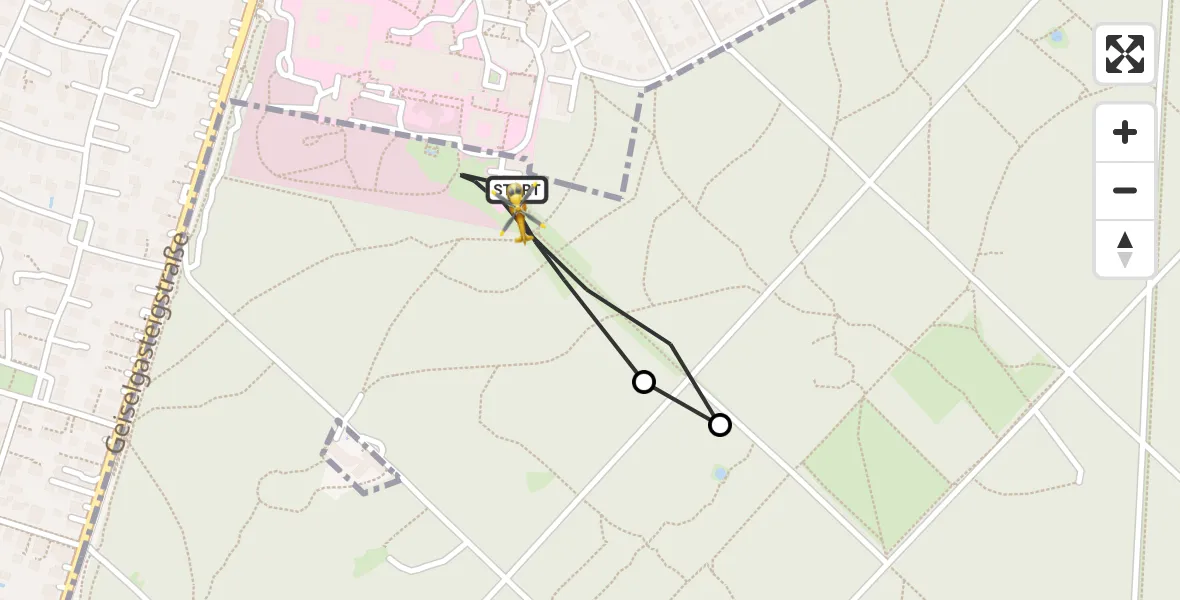 Flugroute Rettungshubschrauber ADAC Air Rescue Center Hubschrauberlandeplatz (Christoph 1) - ADAC Air Rescue Center Hubschrauberlandeplatz (Christoph 1), 19 Juni 2026, 16:56