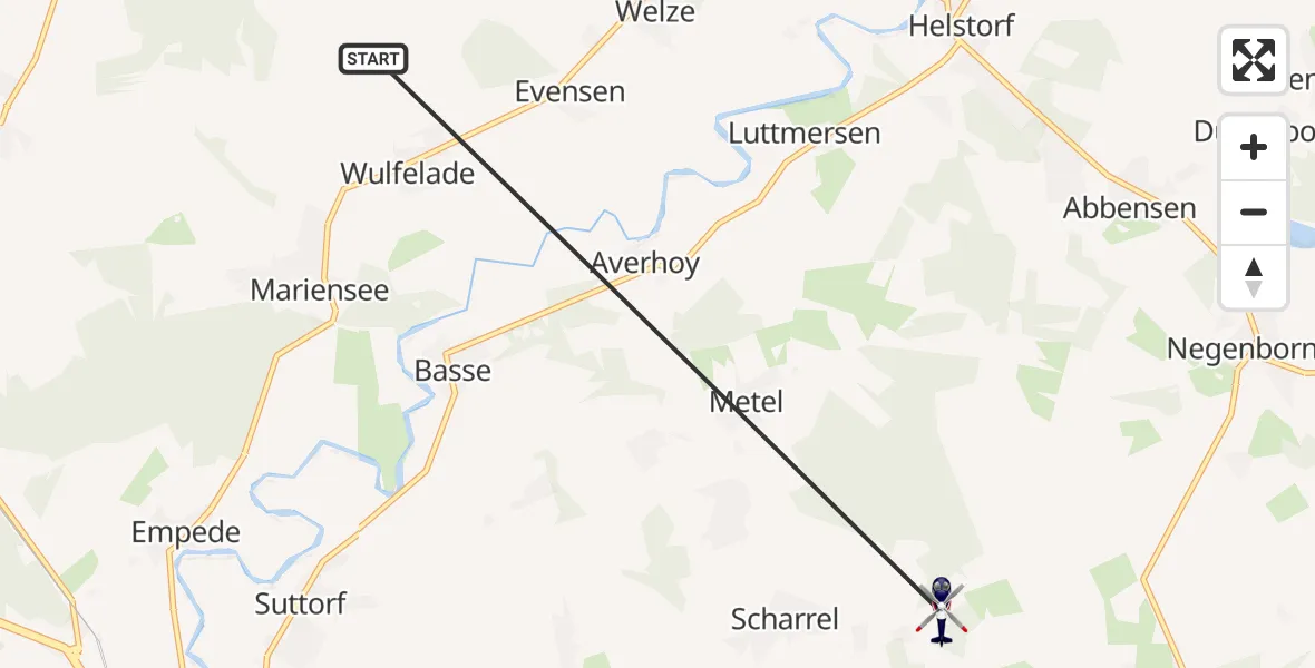 Flugroute Polizeihubschrauber Neustadt am Rübenberge - Neustadt am Rübenberge, 19 Juni 2026, 19:42