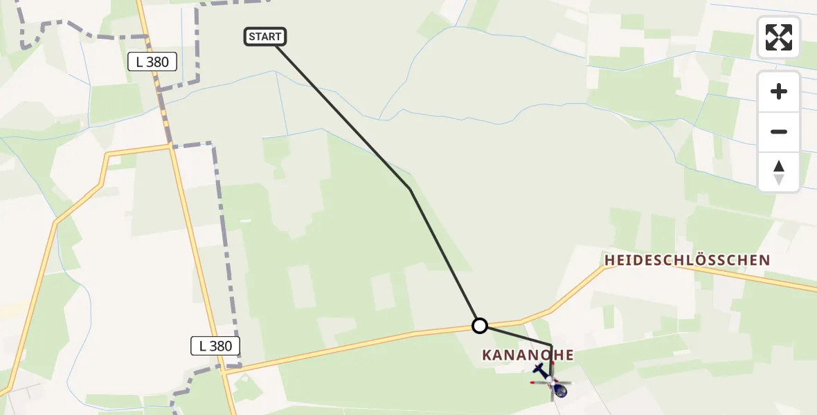 Flugroute Polizeihubschrauber Langenhagen - Flughafen Hannover, 19 Juni 2026, 19:47