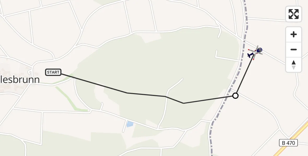 Flugroute Polizeihubschrauber Auerbach i.d.OPf. - Kirchenthumbach, 20 Juni 2026, 09:51