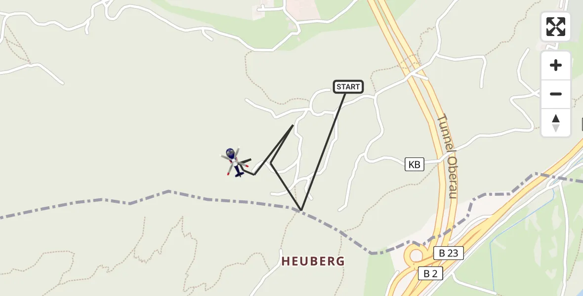 Flugroute Polizeihubschrauber Oberau - Oberau, 20 Juni 2026, 10:21