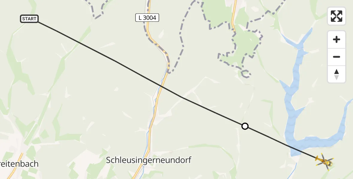 Flugroute Rettungshubschrauber Schleusingen - Schleusegrund, 20 Juni 2026, 10:42