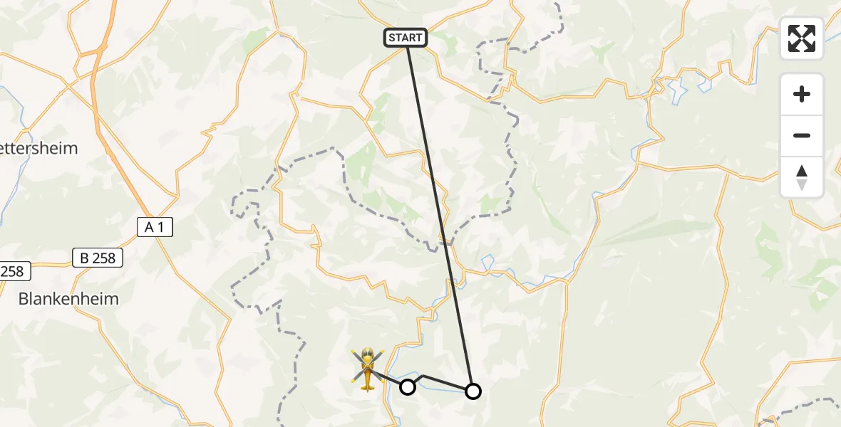 Flugroute Ambulanzhubschrauber Bad Münstereifel - Antweiler, 20 Juni 2026, 11:08