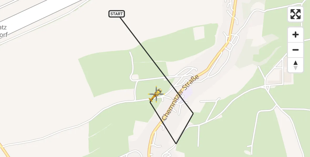 Flugroute Rettungshubschrauber Jahnsdorf/Erzgeb. - Jahnsdorf/Erzgeb., 20 Juni 2026, 12:21