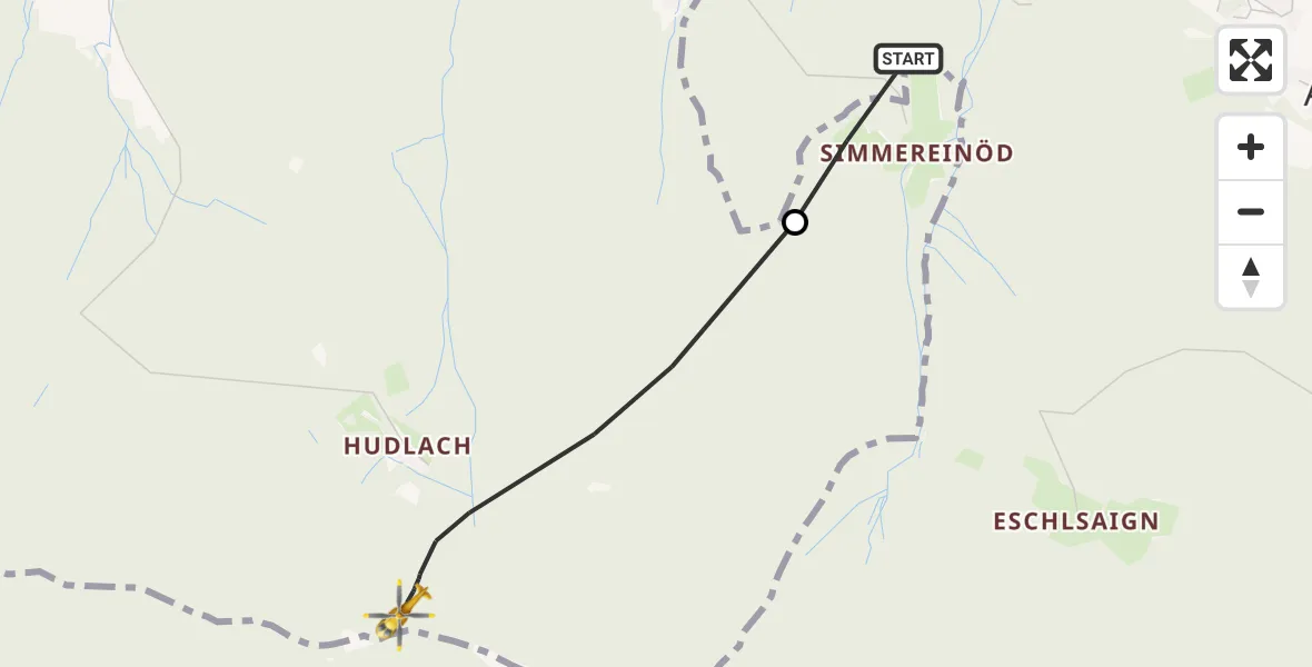 Flugroute Rettungshubschrauber Arrach - Hohenwarth, 20 Juni 2026, 12:51