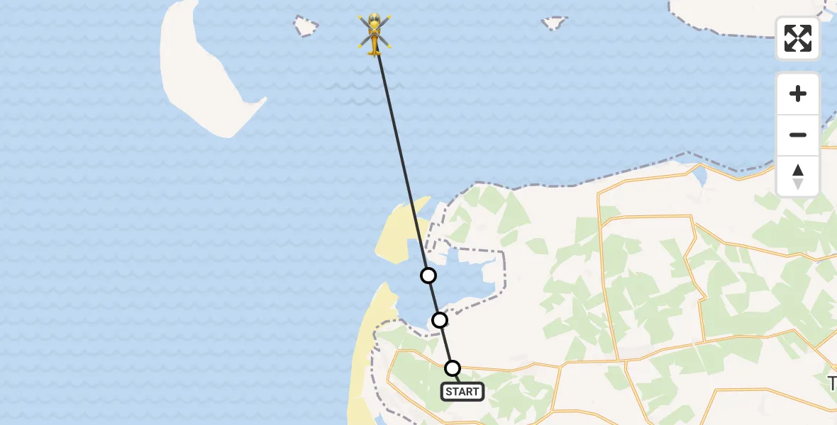 Flugroute Ambulanzhubschrauber Sankt Peter-Ording - Westerhever, 20 Juni 2026, 13:11