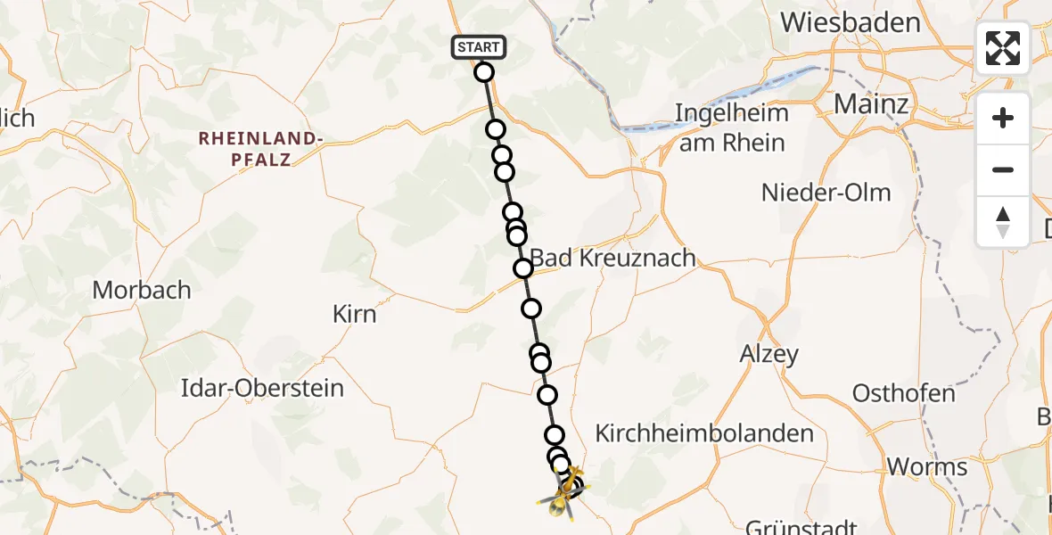 Flugroute Rettungshubschrauber Perscheid - Imsweiler UL, 20 Juni 2026, 13:17