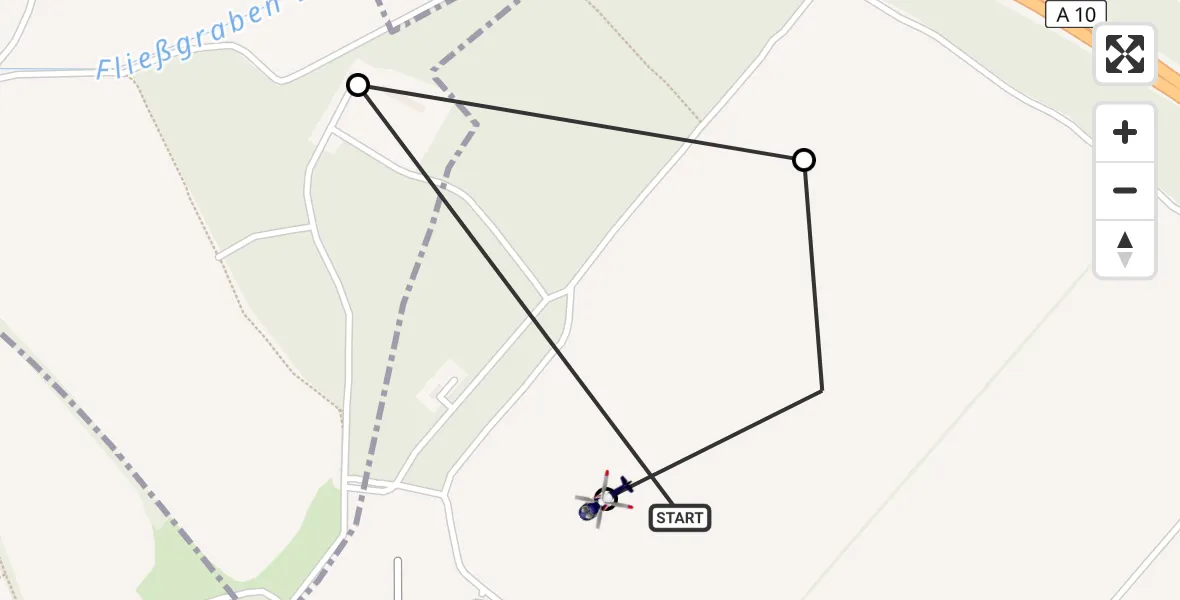 Flugroute Polizeihubschrauber Ahrensfelde Hubschrauberlandeplatz - Ahrensfelde Hubschrauberlandeplatz, 20 Juni 2026, 13:40
