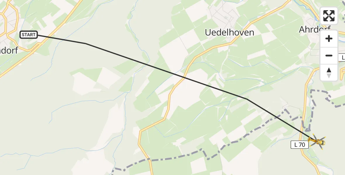 Flugroute Ambulanzhubschrauber Blankenheim - Üxheim, 20 Juni 2026, 15:28