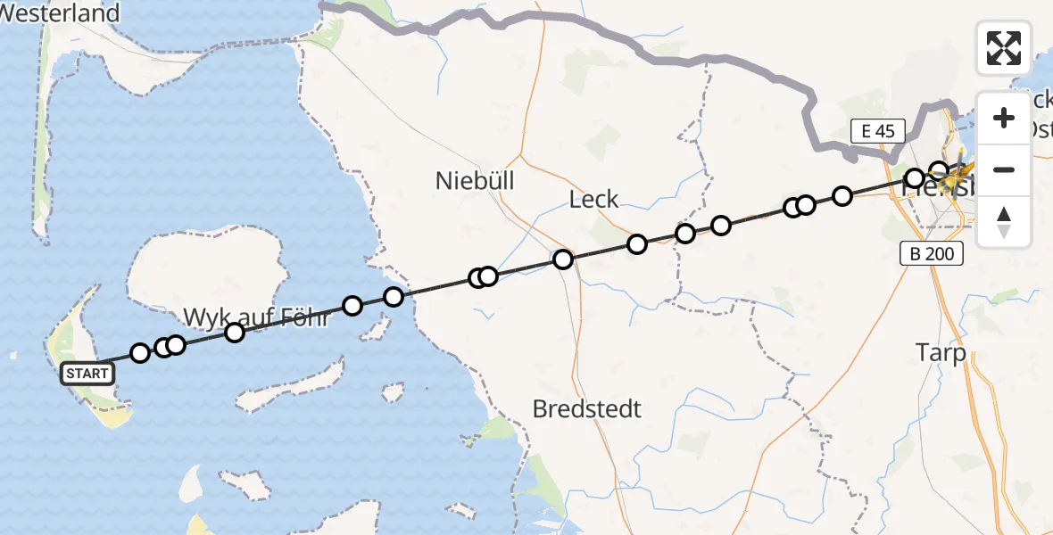 Flugroute Rettungshubschrauber Nebel - Flensburg, 20 Juni 2026, 16:35