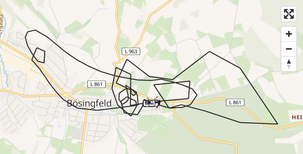 Flugroute Polizeihubschrauber Extertal - Extertal, 20 Juni 2026, 16:48