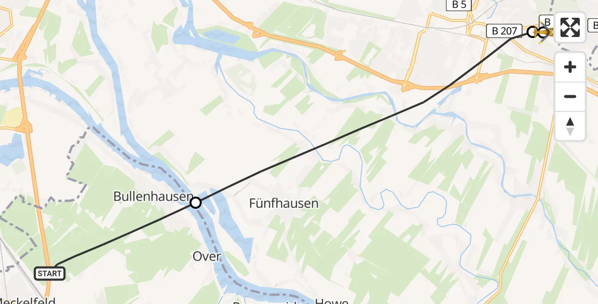 Flugroute Ambulanzhubschrauber Seevetal - Bethesda Hospital, 20 Juni 2026, 17:59