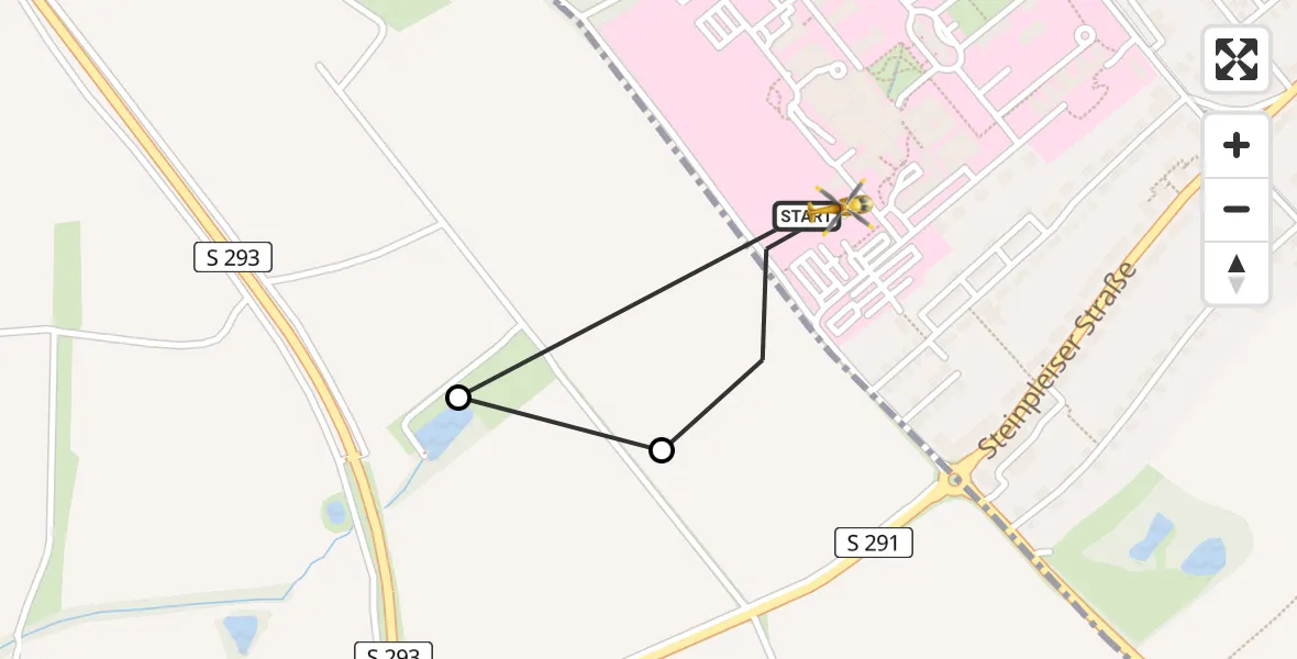 Flugroute Rettungshubschrauber ADAC Air Rescue Station Zwickau Hubschrauberlandeplatz - ADAC Air Rescue Station Zwickau Hubschrauberlandeplatz, 20 Juni 2026, 18:07