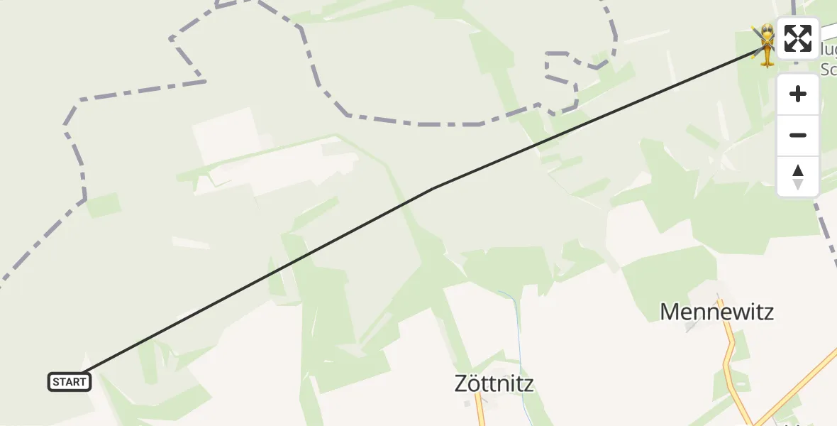 Flugroute Rettungshubschrauber Schlöben - Schlöben, 20 Juni 2026, 19:17