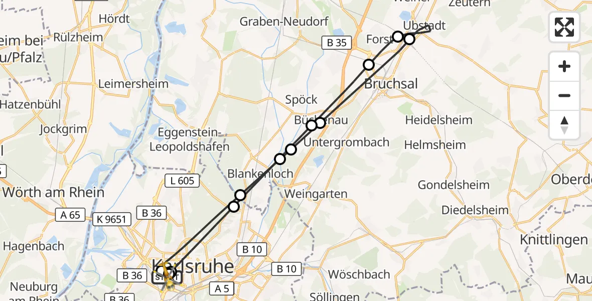 Flugroute Ambulanzhubschrauber Sankt Vincentius Hospital - Sankt Vincentius Hospital, 20 Juni 2026, 19:19
