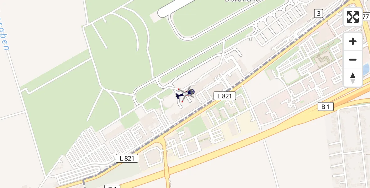 Flugroute Polizeihubschrauber Dortmund Flughafen - Dortmund Flughafen, 20 Juni 2026, 19:32