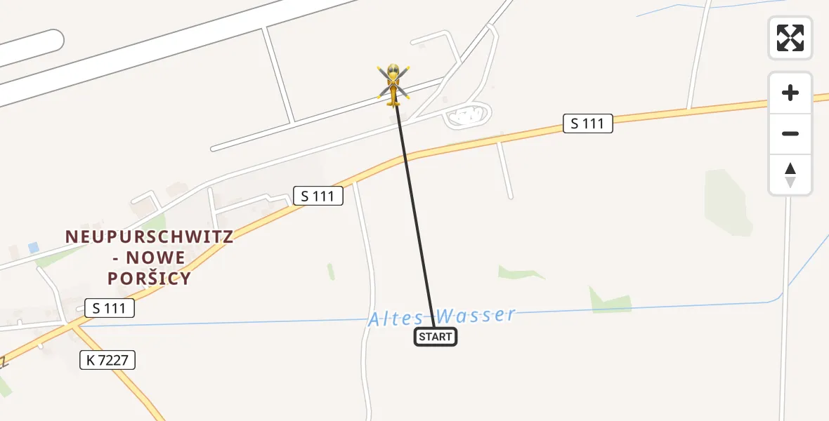Flugroute Rettungshubschrauber Kubschütz - Kubschütz, 21 Juni 2026, 08:39