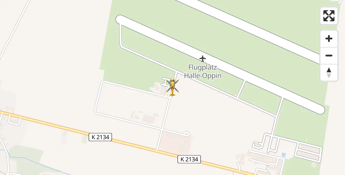 Flugroute Rettungshubschrauber Halle-Oppin Flugplatz - Halle-Oppin Flugplatz, 21 Juni 2026, 09:25