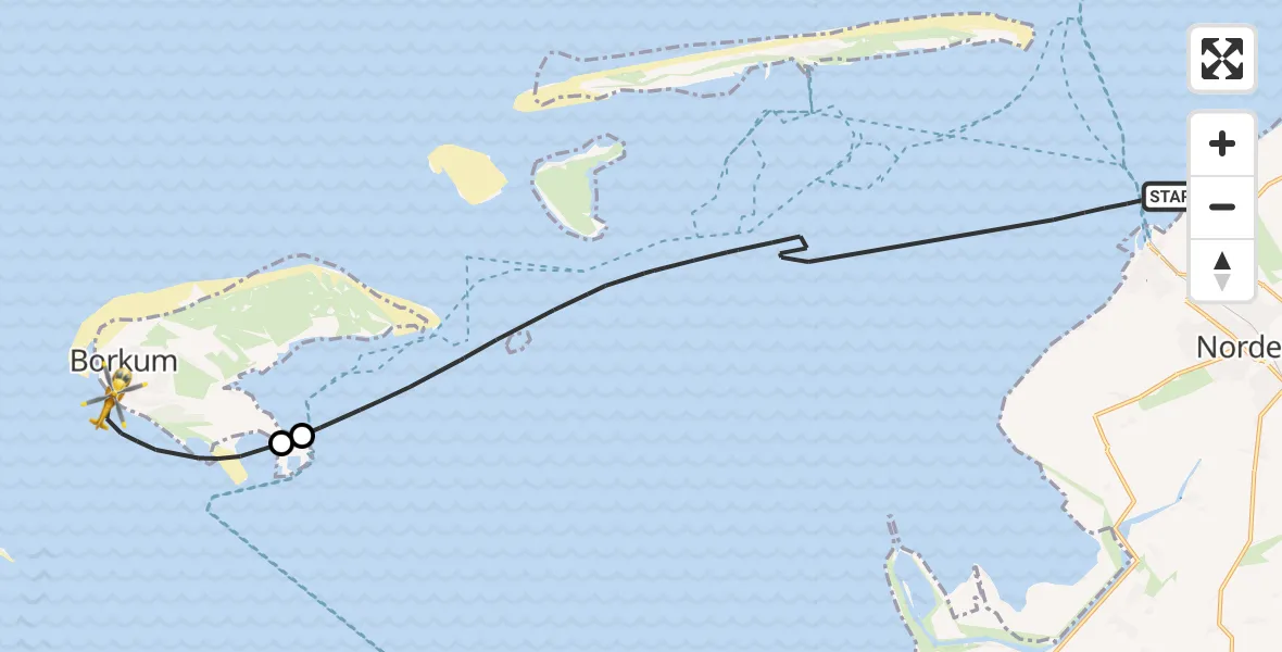 Flugroute Ambulanzhubschrauber Noordzee - Noordzee, 21 Juni 2026, 11:57