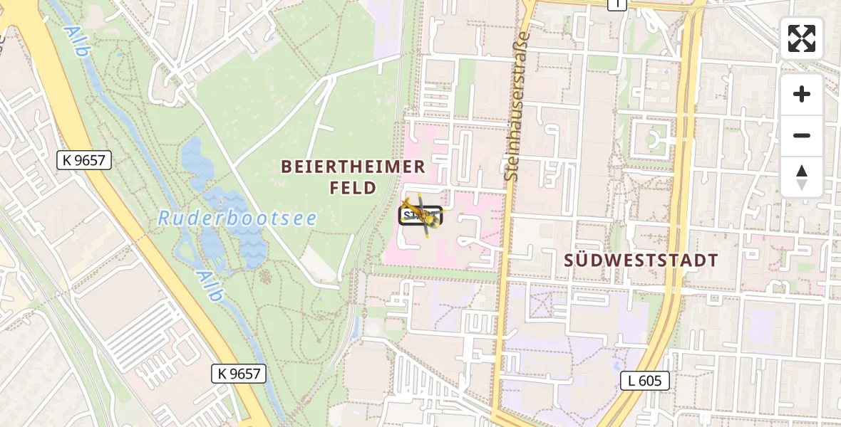 Flugroute Ambulanzhubschrauber Sankt Vincentius Hospital - Sankt Vincentius Hospital, 21 Juni 2026, 12:32