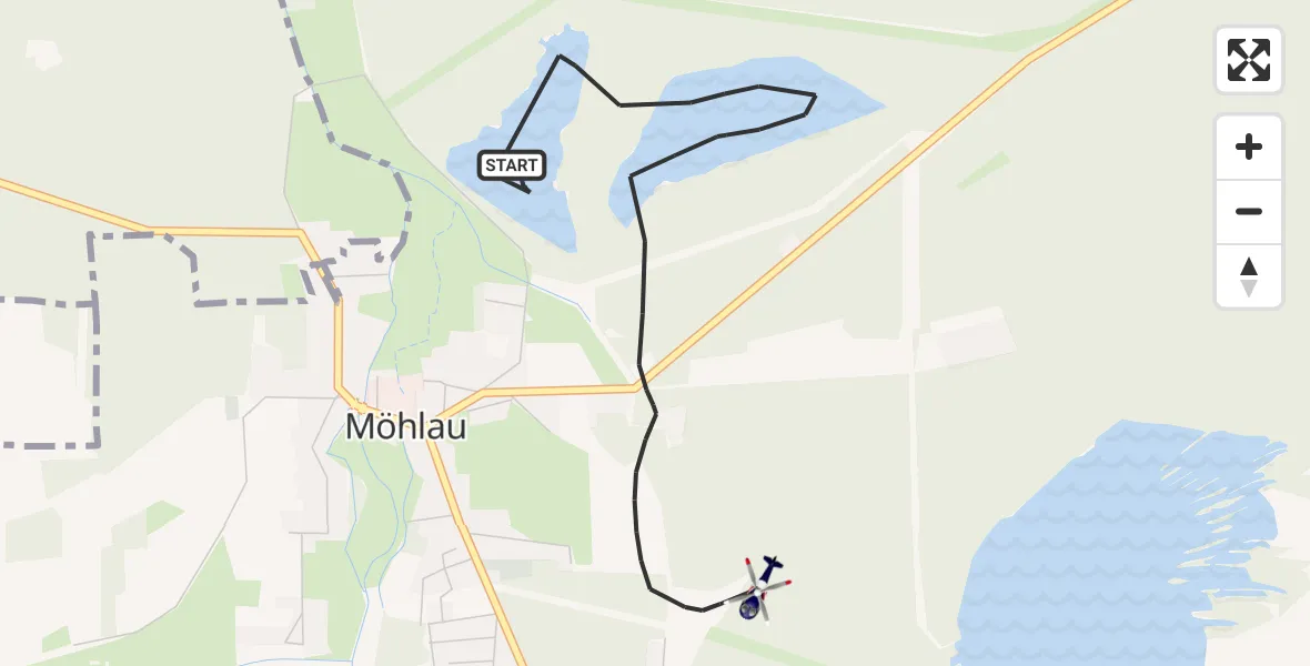 Flugroute Polizeihubschrauber Gräfenhainichen - Gräfenhainichen, 21 Juni 2026, 14:27