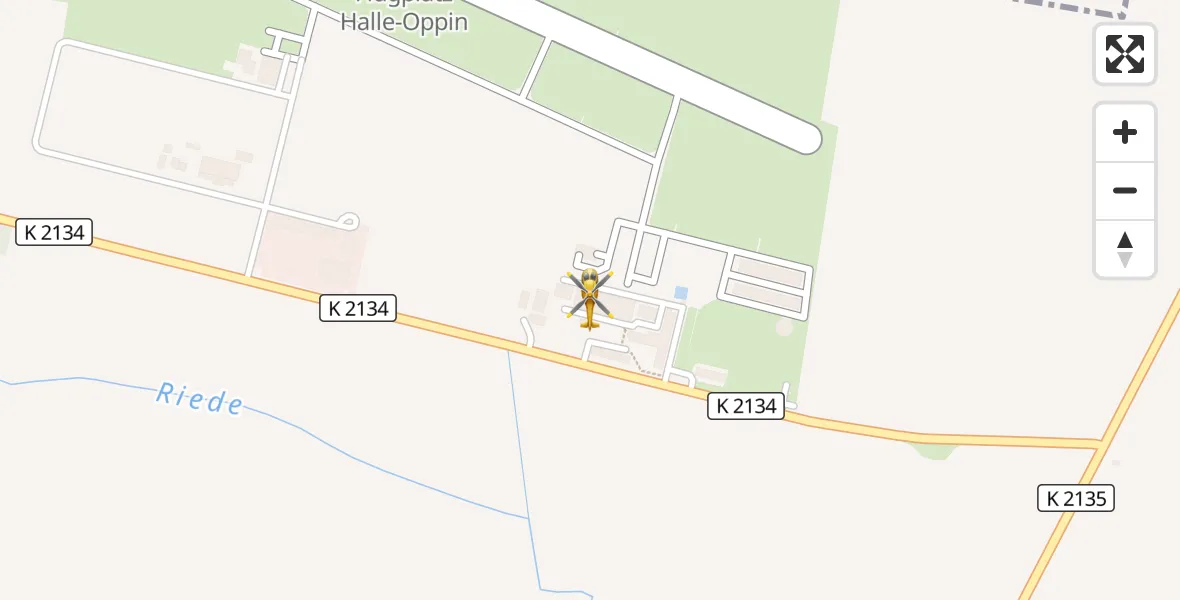 Flugroute Rettungshubschrauber Halle-Oppin Flugplatz - Halle-Oppin Flugplatz, 22 Juni 2026, 05:53