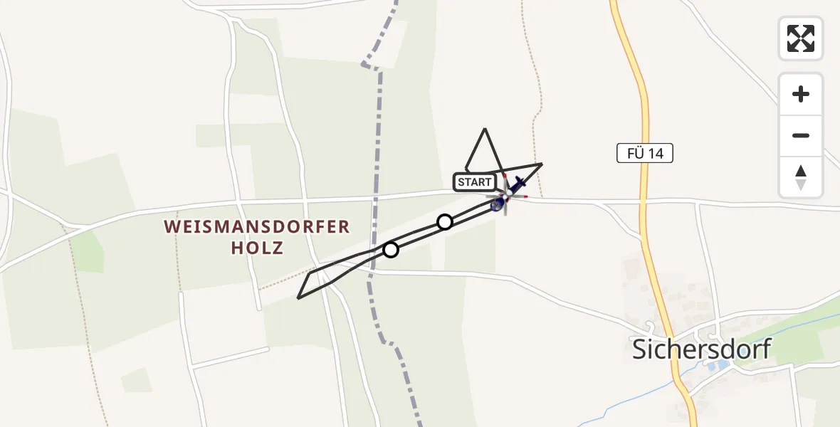 Flugroute Polizeihubschrauber Stein - Stein, 22 Juni 2026, 08:06