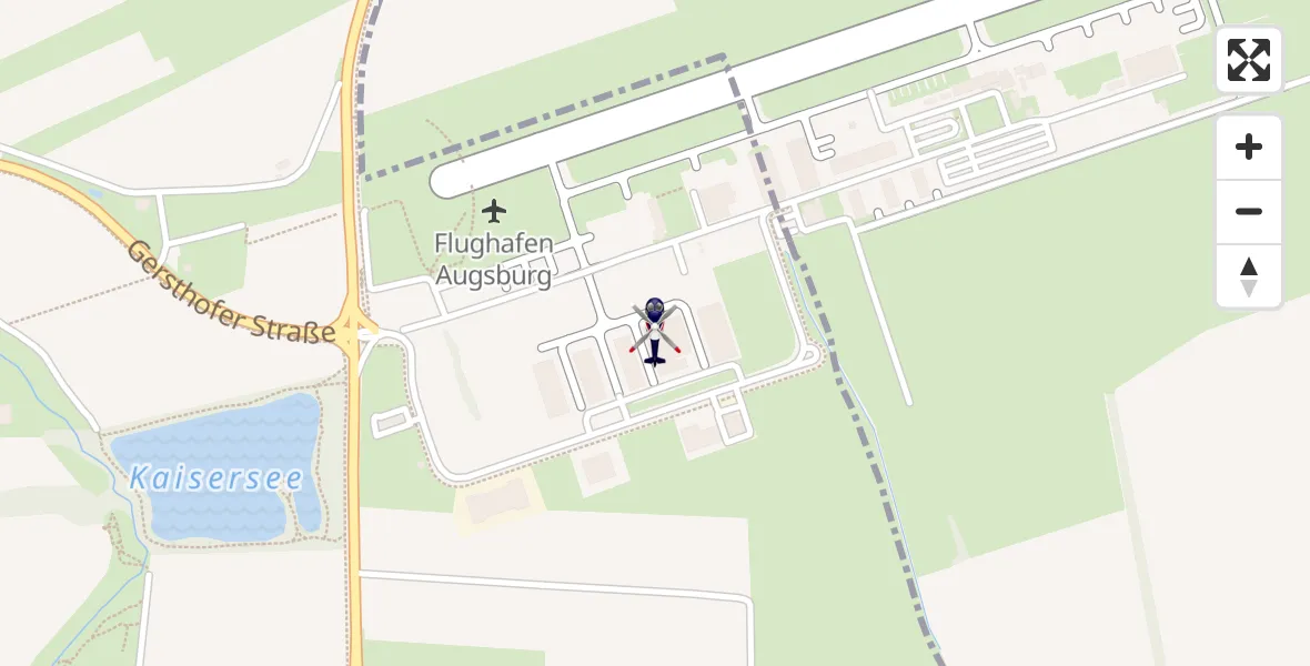 Flugroute Polizeihubschrauber Augsburg Flughafen - Augsburg Flughafen, 22 Juni 2026, 08:35