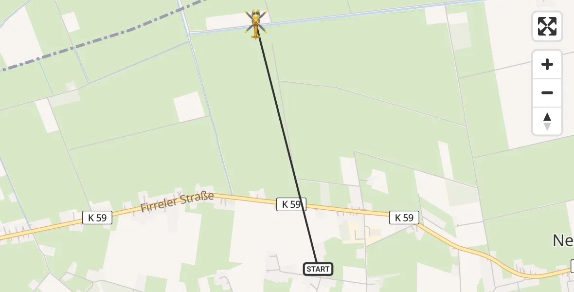 Flugroute Rettungshubschrauber Uplengen - Uplengen, 22 Juni 2026, 08:57