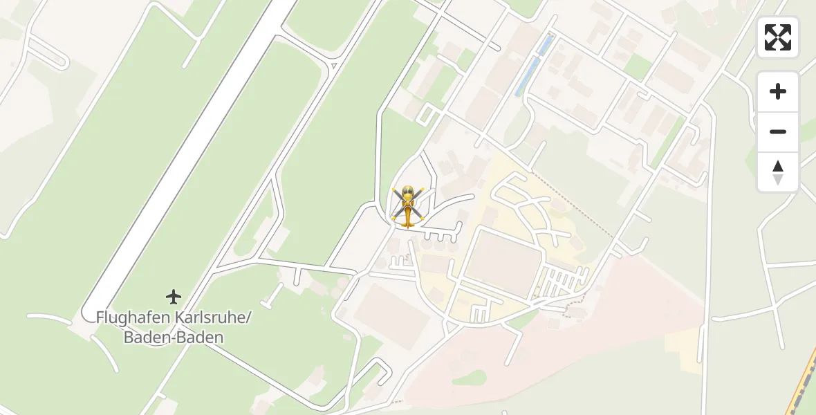 Flugroute Rettungshubschrauber Karlsruhe Baden-Baden Flughafen - Karlsruhe Baden-Baden Flughafen, 22 Juni 2026, 10:59