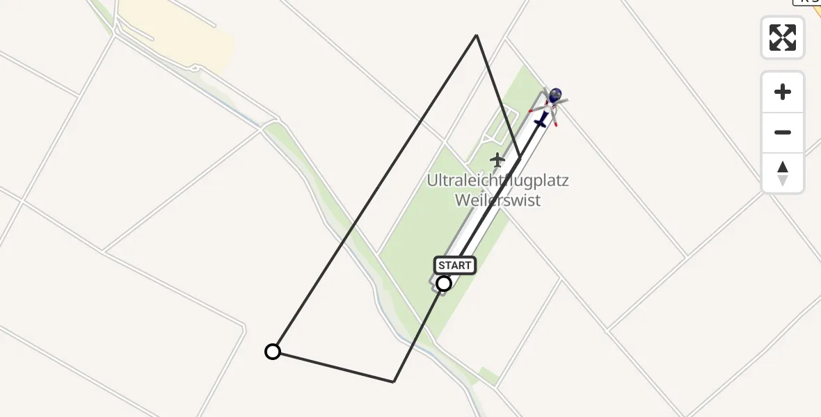 Flugroute Polizeihubschrauber Weilerswist UL - Weilerswist UL, 22 Juni 2026, 11:02