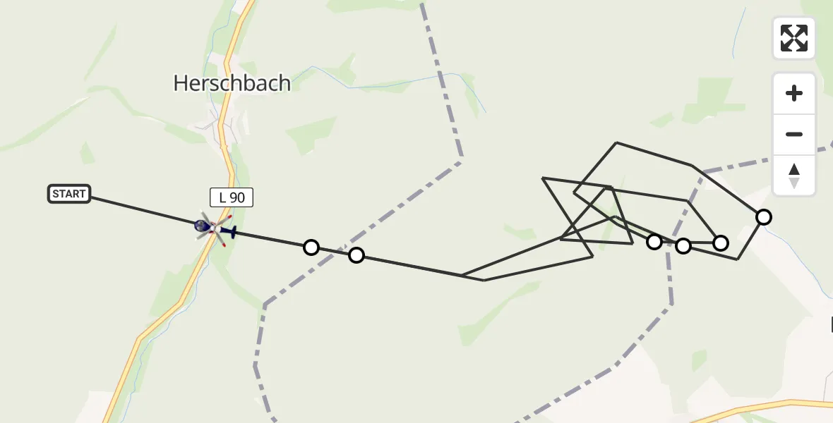 Flugroute Polizeihubschrauber Kaltenborn - Kaltenborn, 22 Juni 2026, 11:12