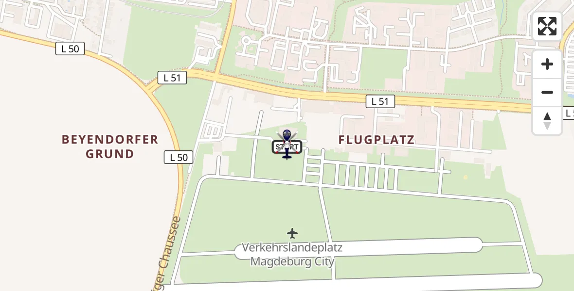 Flugroute Polizeihubschrauber Magdeburg City Flugplatz - Magdeburg City Flugplatz, 22 Juni 2026, 11:21