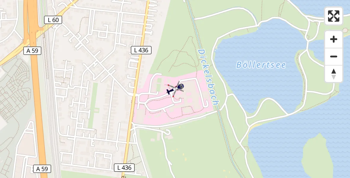 Flugroute Polizeihubschrauber Duisburg Air Rescue Hubschrauberlandeplatz (Christoph 9) - Duisburg Air Rescue Hubschrauberlandeplatz (Christoph 9), 22 Juni 2026, 11:48