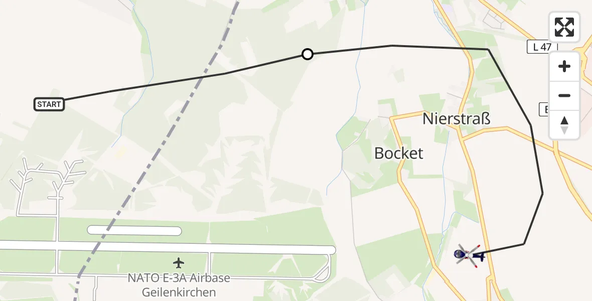 Flugroute Polizeihubschrauber Militärflugplatz Geilenkirchen - Geilenkirchen, 22 Juni 2026, 12:07