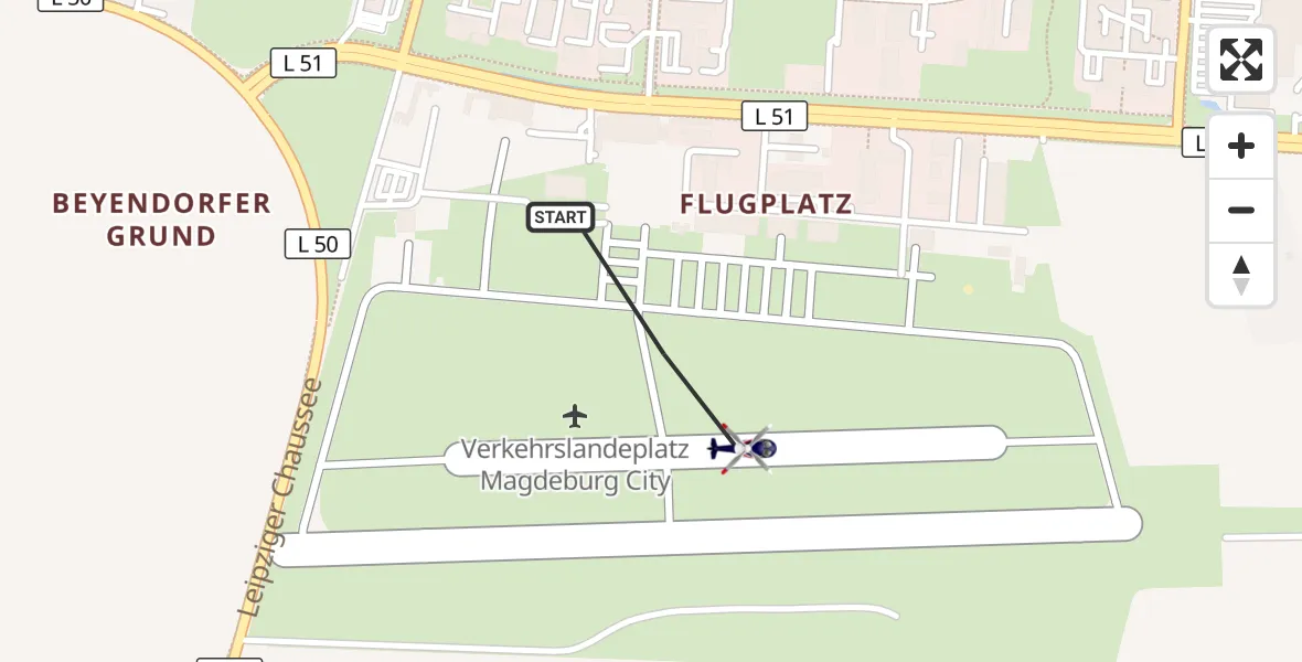 Flugroute Polizeihubschrauber Magdeburg City Flugplatz - Magdeburg City Flugplatz, 22 Juni 2026, 12:37
